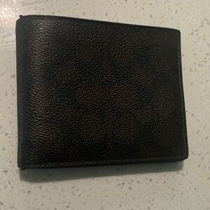 Coach Men's Signature Leather Wallet - Dark Brown/Black